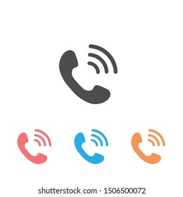 Phone icon set in trendy flat style isolated on white background. Telephone symbol. Vector illustration