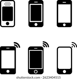 Ícone do telefone Definir ilustração artística vetorial. 