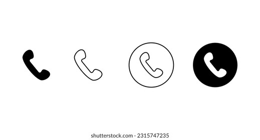 Phone Icon Set, Vector phone icon set, Flat Style.
