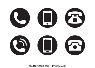 Telefonsymbol-Set. Vektorgrafik. Telefon, Handy, Smartphone, Handy Vektorsymbol. Geeignet für Website-Design, Logo, App, Vorlage und i. 