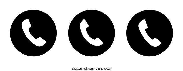 Phone icon set. Set of vector handsets icons for use in web design, business card design and interface.