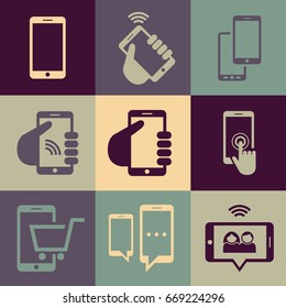 Phone Icon Set. Vector icons