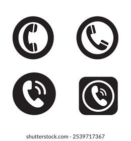 Phone Icon Set Vector Illustration in EPS Format – Versatile Communication Symbols