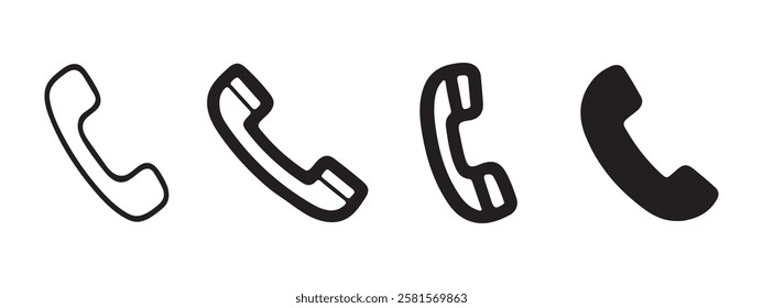 Phone Icon Set: Vector Illustration of Call Symbols