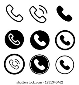 phone icon set vector illustration,Phone vector icon, call symbol. Simple, flat design