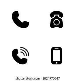 Conjunto de iconos de teléfono vector sobre fondo blanco