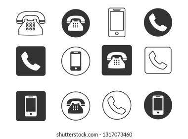 Phone icon set vector. symbol mobile and telephone illustration.