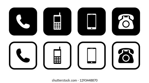 Phone icon set vector, telephone icons set symbol vector. symbol for web site Computer and mobile vector.