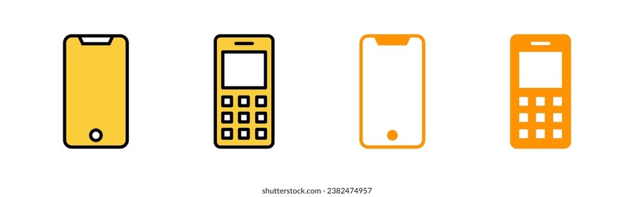 Telefon-Icon-Set für Web- und Mobile-App. Rufzeichen und Symbol anrufen. Telefonsymbol