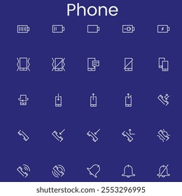 Phone icon sets vector. Set of flat Phone and mobile phone symbol collection