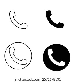 phone icon set.silhouette. black phone logo
