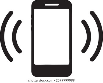 phone icon set,Smartphone mobile phone ringing or vibrating flat icon silhouette , mobile phone