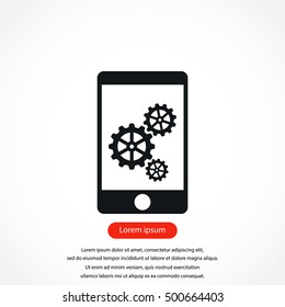 phone icon with settings, flat design best vector icon