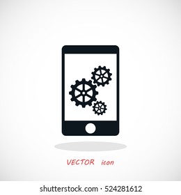 phone icon with settings, flat design best vector icon