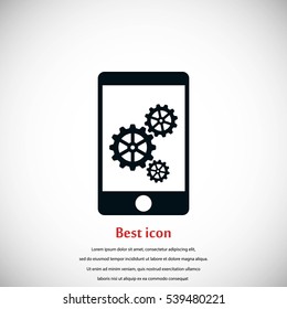 phone icon with settings, flat design best vector icon