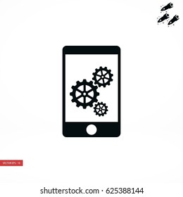 phone icon with settings, flat design best vector icon