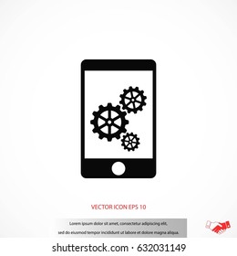 phone icon with settings, flat design best vector icon