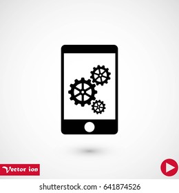 phone icon with settings, flat design best vector icon