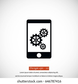 phone icon with settings, flat design best vector icon