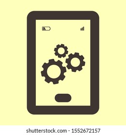 Phone icon with settings . Lorem Ipsum Flat Design