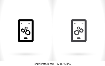 Icono de teléfono con configuración . Diseño plano Lorem Ipsum 