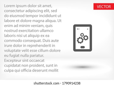 Telefonsymbol mit Einstellungen . Lorem Ipsum-Flachdesign 