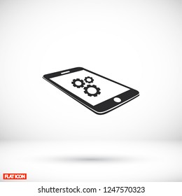 Phone icon with settings menu.