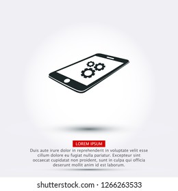 Phone icon with settings menu.