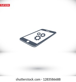 Phone icon with settings menu.
