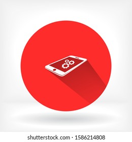 Phone icon with settings menu. Lorem Ipsum Flat Design