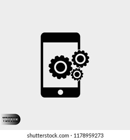 Phone icon with settings, Vector EPS 10 illustration style