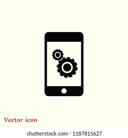Phone icon with settings, Vector EPS 10 illustration style