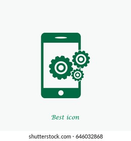 Phone icon with settings, Vector EPS 10 illustration style