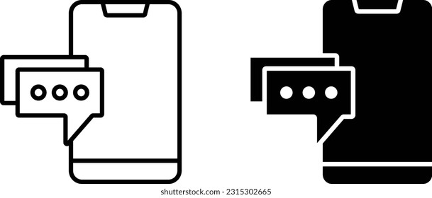 Phone icon sheet, simple trendy flat style line and solid Isolated vector illustration on white background. For apps, logo, websites, symbol , UI, UX, graphic and web design. EPS 10.