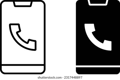 Hoja de iconos de teléfono, línea de estilo plana simple y de diseño sólido Isolated vector ilustración sobre fondo blanco. Para aplicaciones, logotipo, sitios web, símbolo , UI, UX, gráfico y diseño web. EPS 10.