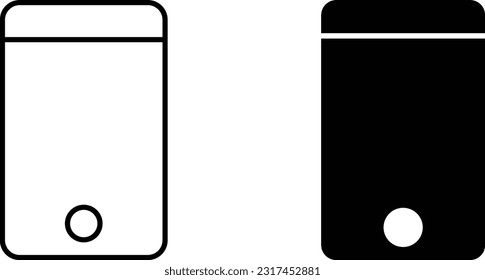 Telefonische Ikonenfolie, einfache, trendige, flache Linie und solide einzelne Vektorgrafik auf weißem Hintergrund. Für Apps, Logo, Websites, Symbol, UI, UX, Grafik und Web-Design. EPS10.