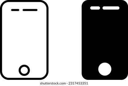 Phone icon sheet, simple trendy flat style line and solid Isolated vector illustration on white background. For apps, logo, websites, symbol , UI, UX, graphic and web design. EPS 10.
