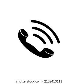 Phone icon with signal. Flat phone and cell phone symbol
