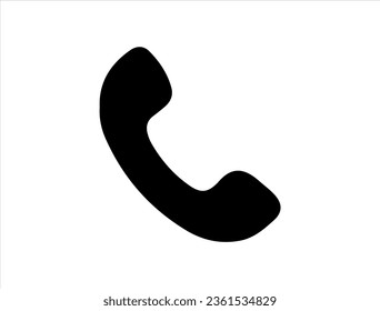 Icono de teléfono silueta vectorial arte fondo blanco