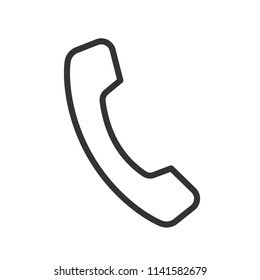 phone icon with simple black line use for website asset 