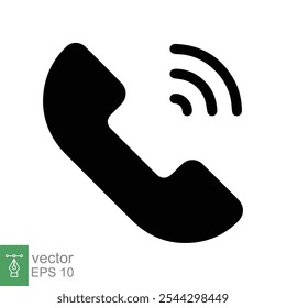Icono de teléfono. Estilo plano simple. Llamada, receptor, línea directa, auricular, concepto de Asistencia de contacto. Ilustración vectorial aislada sobre fondo blanco. EPS 10.