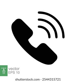 Phone icon. Simple flat style. Call, receiver, hotline, handset, contact support concept. Vector illustration isolated on white background. EPS 10.