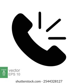 Ícone do telefone. Estilo plano simples. Chamada, receptor, linha direta, fone, conceito de contato com o suporte. Ilustração vetorial isolada sobre fundo branco. EPS 10.