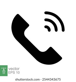 Ícone do telefone. Estilo plano simples. Chamada, receptor, linha direta, fone, conceito de contato com o suporte. Ilustração vetorial isolada sobre fundo branco. EPS 10.