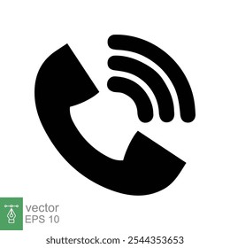 Phone icon. Simple flat style. Call, receiver, hotline, handset, contact support concept. Vector illustration isolated on white background. EPS 10.