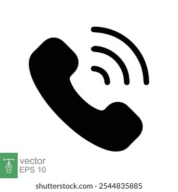 Phone icon. Simple flat style. Call, receiver, hotline, handset, contact support concept. Vector illustration isolated on white background. EPS 10.