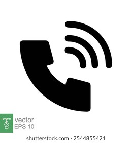 Phone icon. Simple flat style. Call, receiver, hotline, handset, contact support concept. Vector illustration isolated on white background. EPS 10.