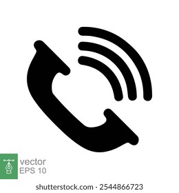 Phone icon. Simple flat style. Call, receiver, hotline, handset, contact support concept. Vector illustration isolated on white background. EPS 10.
