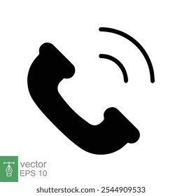 Phone icon. Simple flat style. Call, receiver, hotline, handset, contact support concept. Vector illustration isolated on white background. EPS 10.