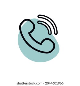 icono de teléfono línea simple